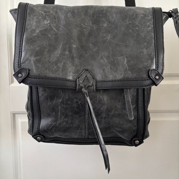 The Sak Black Leather Backpack Purse Distressed Look Leather main image 6